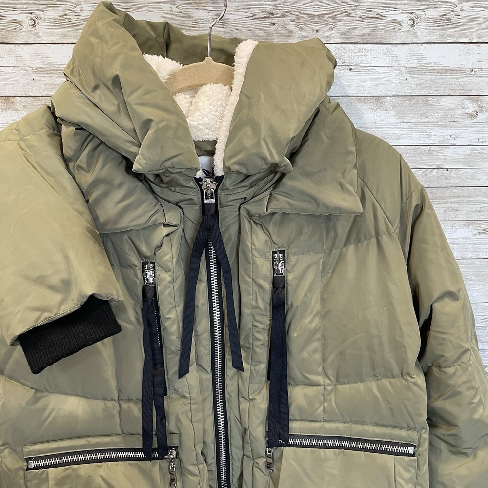 Orolay Womens S Jacket Down Olive Green Puffer Thick Sherpa Hood Side Zip Expand
